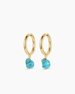 gorjana Turquoise Cove Hoops 18k Gold Plated Discount
