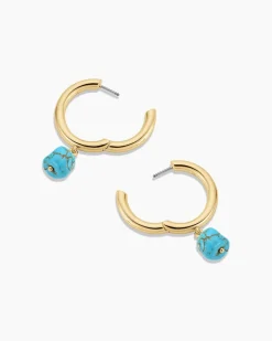 gorjana Turquoise Cove Hoops 18k Gold Plated Discount