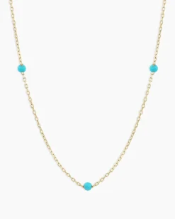 gorjana Turquoise Newport Necklace 14k Solid Gold Best