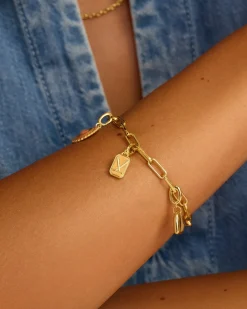 gorjana Varsity Parker Charm 18k Gold Plated New