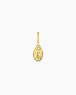 gorjana Varsity Parker Charm 18k Gold Plated New