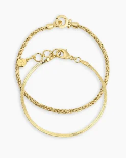 gorjana Venice Mini Bracelet Layering Set 18k Gold Plated Fashion