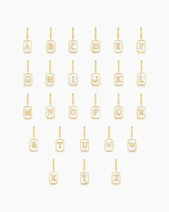 gorjana Vintage Alphabet Parker Charm 18k Gold Plated New