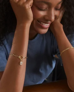 gorjana Vintage Alphabet Parker Charm 18k Gold Plated New