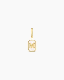 gorjana Vintage Alphabet Parker Charm 18k Gold Plated New