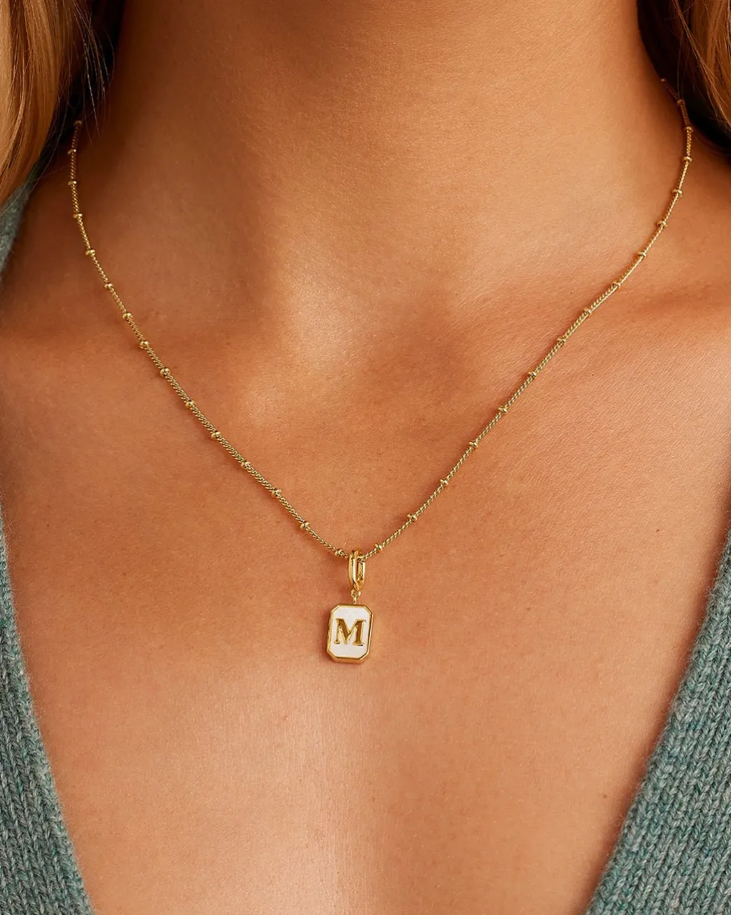 gorjana Vintage Alphabet Parker Charm 18k Gold Plated New