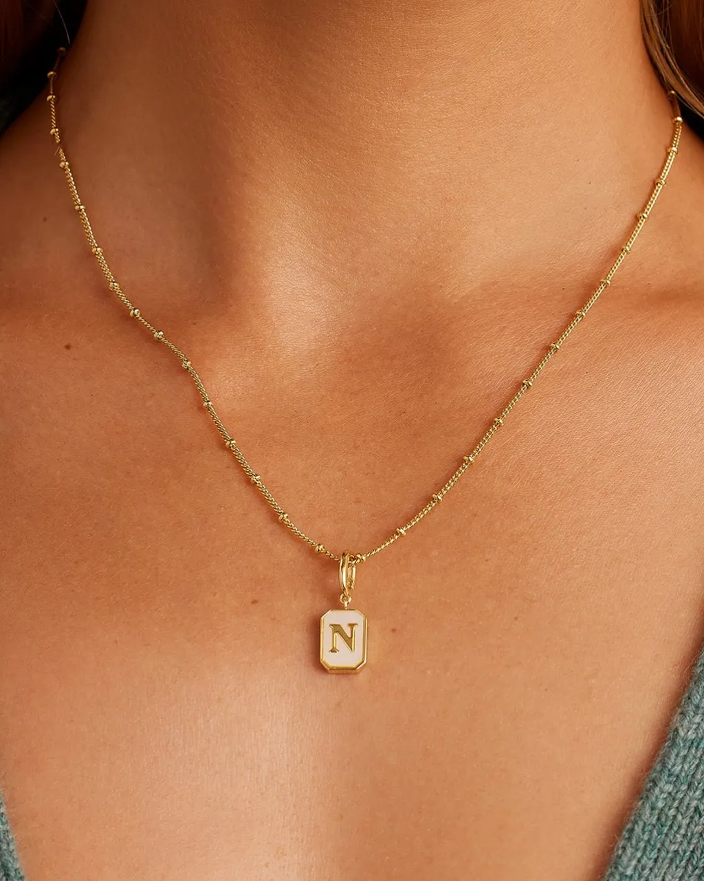gorjana Vintage Alphabet Parker Charm 18k Gold Plated New