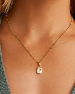 gorjana Vintage Alphabet Parker Charm 18k Gold Plated New