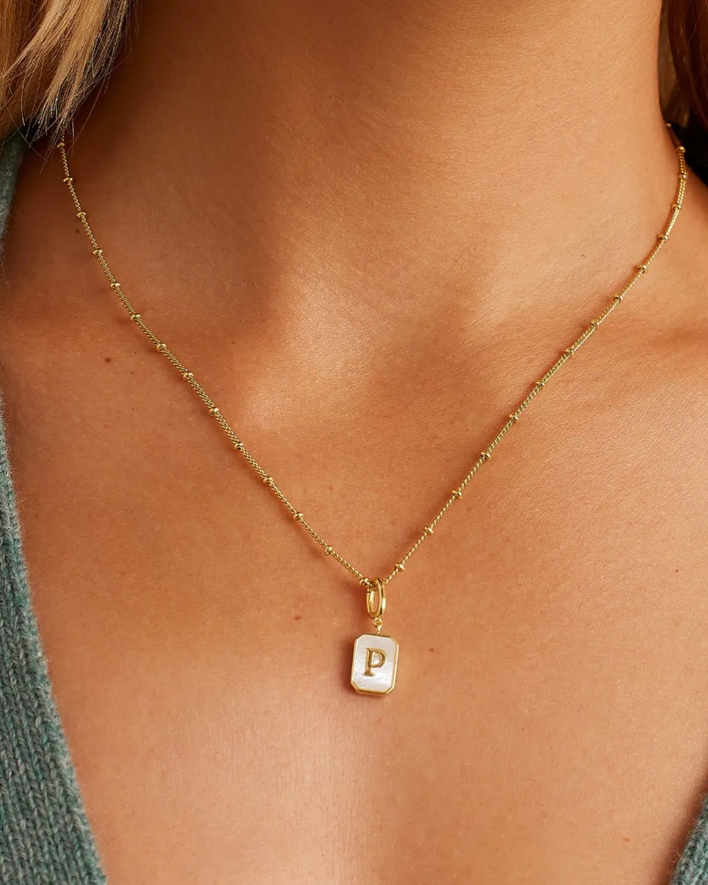 gorjana Vintage Alphabet Parker Charm 18k Gold Plated New