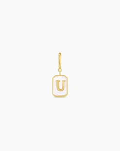 gorjana Vintage Alphabet Parker Charm 18k Gold Plated New