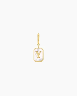 gorjana Vintage Alphabet Parker Charm 18k Gold Plated New