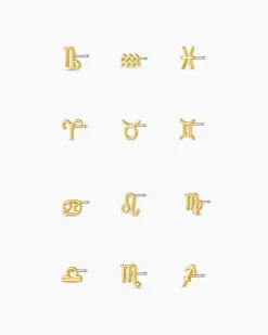 gorjana Zodiac Single Stud 18k Gold Plated Hot